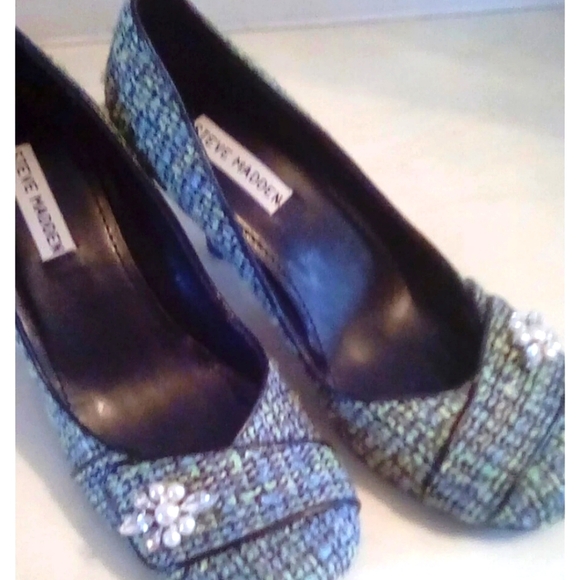 Steve Madden Shoes - New GREEN PLAID HEELS BY Steve Madden S 8 1/2